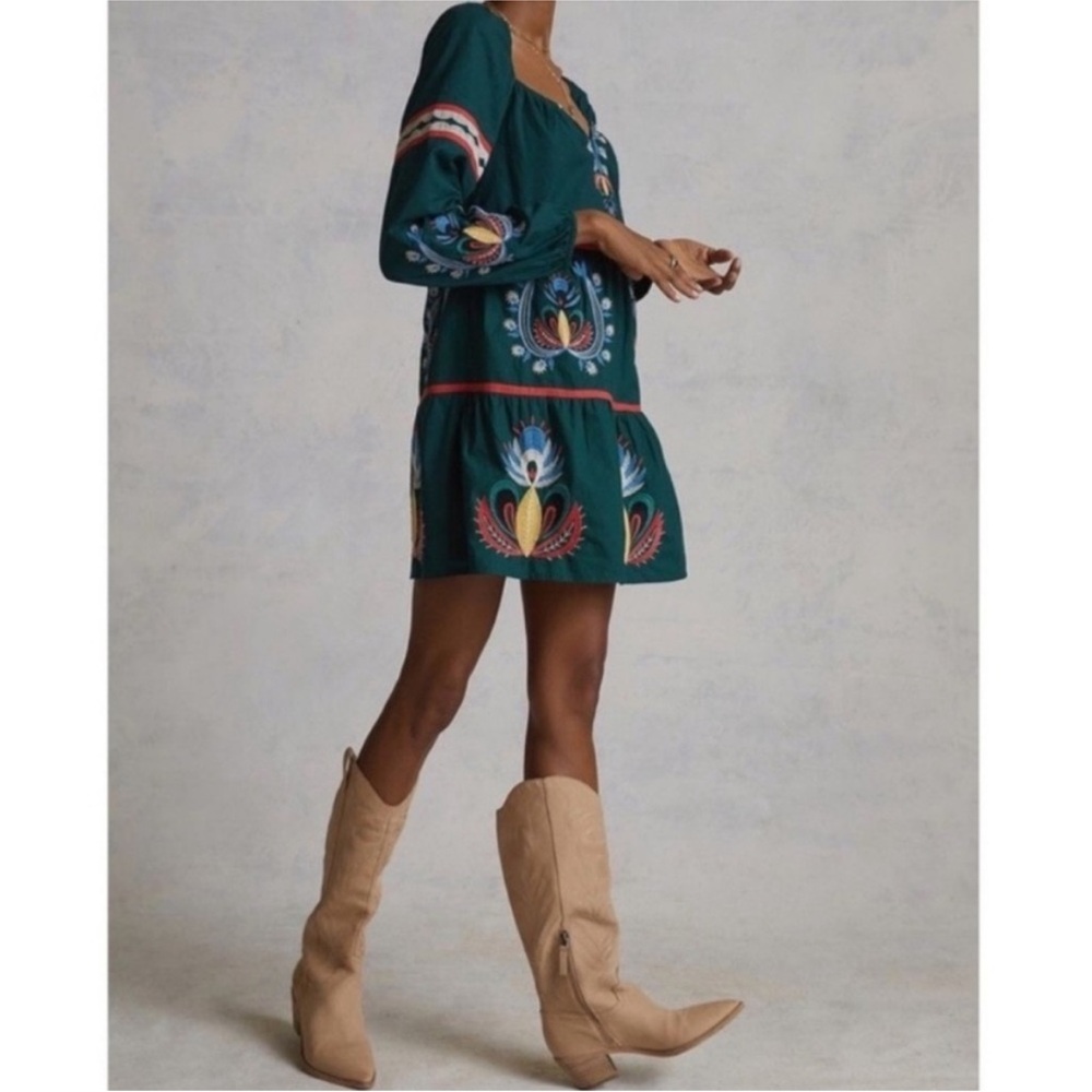 Anthropologie Let me Be embroidered tunic dress - size L - Picture 2 of 4